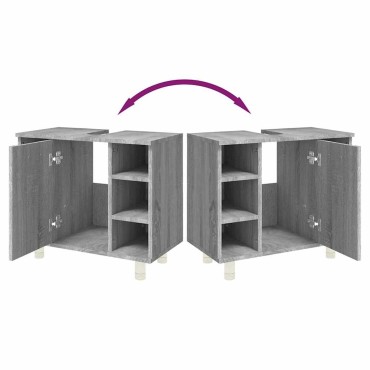 vidaXL Ντουλάπι Μπάνιου Γκρι Sonoma 60x32x53,5cm Επεξεργασμένο Ξύλο 1 τεμ.