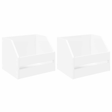 vidaXL Κουτί Άλμπουμ Βινυλίου 2 τμχ. Λευκό 38 x 30 x 29 εκ
