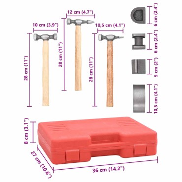vidaXL Σετ  Σφυριά & Κόντρες Φανοποιείων 7 Τεμαχίων