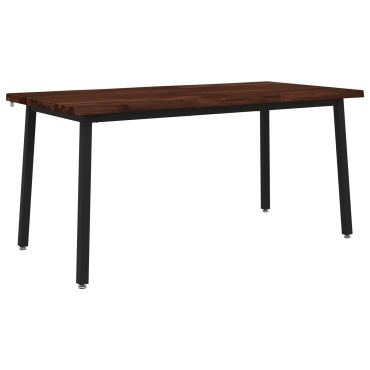 vidaXL Τραπέζι Φαγητού με Ζωντανό Χείλος 160x70x75cm Σκούρο Καφέ 1 τεμ.