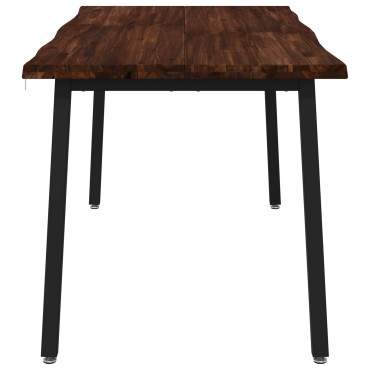 vidaXL Τραπέζι Φαγητού με Ζωντανό Χείλος 160x70x75cm Σκούρο Καφέ 1 τεμ.