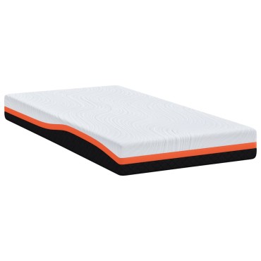 vidaXL Στρώμα Λευκό και Μαύρο 120x200cm Ζακάρ ύφασμα 1 τεμ. - Μονό