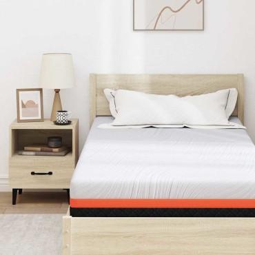 vidaXL Στρώμα Λευκό και Μαύρο 120x200cm Ζακάρ ύφασμα 1 τεμ. - Μονό