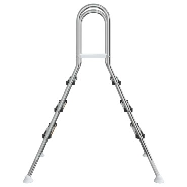 vidaXL Σκάλα πισίνας πάνω από το έδαφος 100 cm 3-Step Ασημί