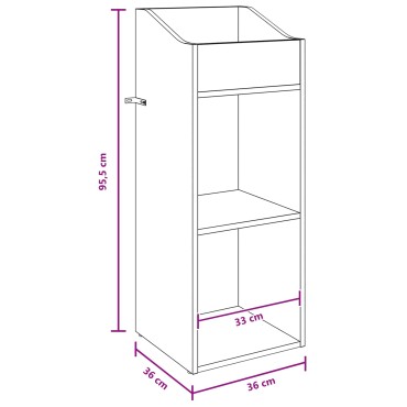 vidaXL Ντουλάπι δίσκων βινυλίου Artisan Δρυς 36x36x95,5 εκ 1 τεμ.