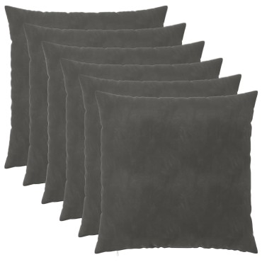 vidaXL Κάλυμμα Μαξιλαριού 6 pcs HEERLEN Σκούρο Γκρι 80 x 80 cm Βελούδο