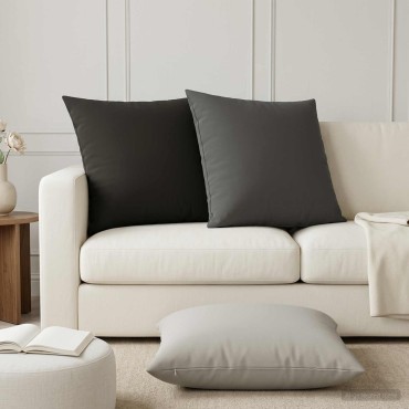 vidaXL Κάλυμμα Μαξιλαριού 2 pcs HEERLEN Γκρι 80 x 80 cm Πολυεστέρας