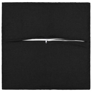 vidaXL Κάλυμμα Μαξιλαριού 2 pcs HOUTEN Μαύρο 80 x 80 cm Ψεύτικο Λινό