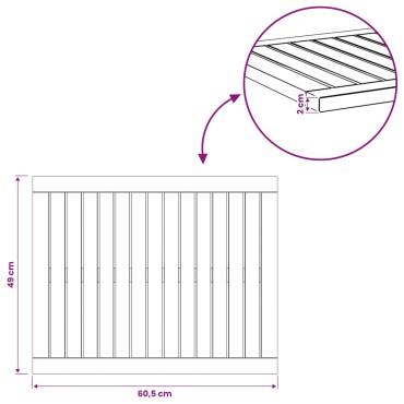 vidaXL Καπάκι τραπεζιού 60,5x49x2cm Ορθογώνιος Φυσικό