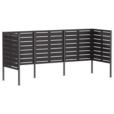 vidaXL Κάλυμμα Κάδου Απορριμμάτων 249x85x113cm Ατσάλι Μαύρο