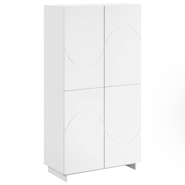 vidaXL Ψηλός μπουφές Λευκό 79x41x151cm Επεξεργασμένο Ξύλο 1 τεμ.