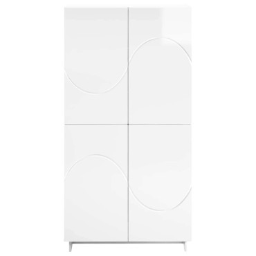 vidaXL Ψηλός μπουφές Γυαλιστερό Λευκό 79x41x151cm 1 τεμ.