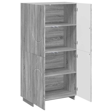vidaXL Ψηλός μπουφές Γκρι Sonoma 79x41x151cm Επεξεργασμένο Ξύλο 1 τεμ.