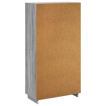 vidaXL Ψηλός μπουφές Γκρι Sonoma 79x41x151cm Επεξεργασμένο Ξύλο 1 τεμ.