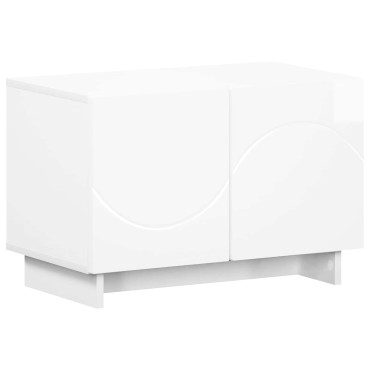 vidaXL Βάση TV 60x34.5x40cm Γυαλιστερό Λευκό Επεξεργασμένο Ξύλο