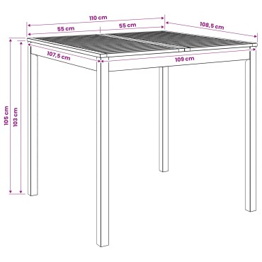 vidaXL Τραπέζι μπαρ κήπου Λευκό 110x108,5x105 εκ 1 τεμ.