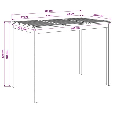 vidaXL Τραπέζι μπαρ κήπου Λευκό 141x80,5x105 εκ 1 τεμ.