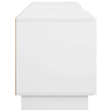 vidaXL Βάση TV 180x34,5x40cm Γυαλιστερό Λευκό Επεξεργασμένο Ξύλο