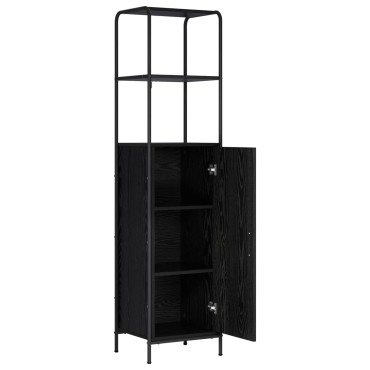 vidaXL Highboard Μαύρη Δρυς 40x33x161cm Επεξεργασμένο Ξύλο 1 τεμ.