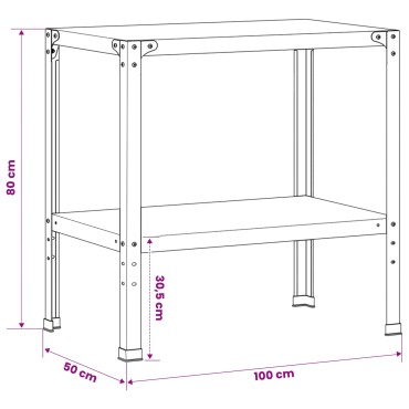 vidaXL Τραπέζι φύτευσης 100 x 50 x 80 εκ Χάλυβας με επίστρωση πούδρας