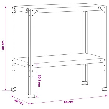 vidaXL Τραπέζι φύτευσης 80 x 40 x 80 cm Ανοξείδωτο Ατσάλι Ασημί
