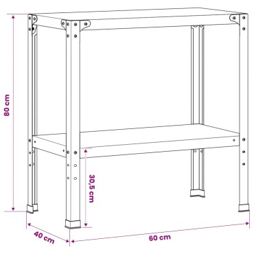 vidaXL Τραπέζι φύτευσης 60 x 40 x 80 εκ Ανοξείδωτο Ατσάλι Ασημί