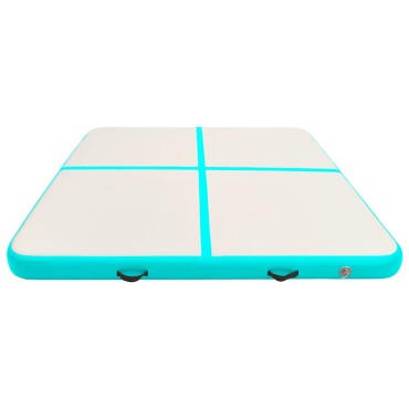 vidaXL Στρώμα Ενόργανης Φουσκωτό Πράσινο 200x200x20 εκ. PVC με Τρόμπα