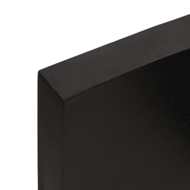 vidaXL Ράφι Τοίχου Σκούρο Καφέ 80x10x6cm Επεξεργ. Μασίφ Ξύλο Δρυός 1 τεμ.