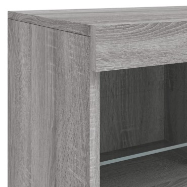 vidaXL Μπουφές με LED Γκρι Sonoma 202x37x67cm 1 τεμ.