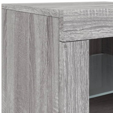 vidaXL Μπουφές με LED Γκρι Sonoma 283x37x67cm 1 τεμ.
