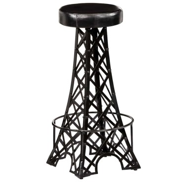 vidaXL Σκαμπό Μπαρ 2 τεμ. από Γνήσιο Δέρμα 40x40x76cm