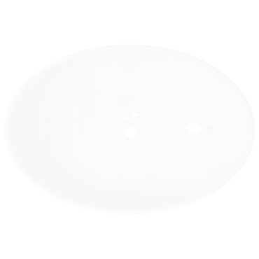 vidaXL Νιπτήρας Οβάλ Πολυτελής Λευκός 40 x 33 εκ. Κεραμικός