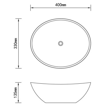 vidaXL Νιπτήρας Οβάλ Πολυτελής Λευκός 40 x 33 εκ. Κεραμικός