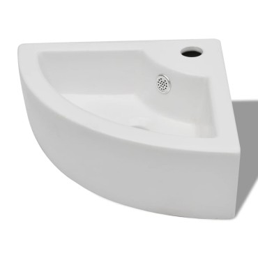 vidaXL Νιπτήρας με Οπή Υπερχείλισης Λευκός 45 x 32 x 12,5 εκ.