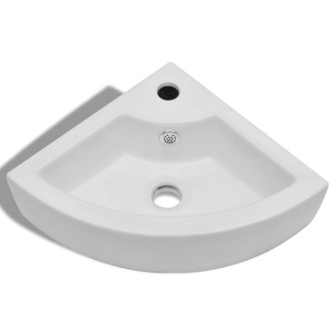 vidaXL Νιπτήρας με Οπή Υπερχείλισης Λευκός 45 x 32 x 12,5 εκ.