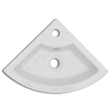vidaXL Νιπτήρας με Οπή Υπερχείλισης Λευκός 45 x 32 x 12,5 εκ.