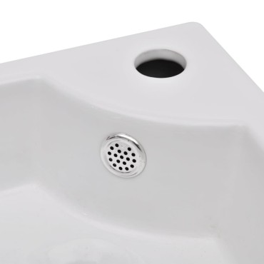 vidaXL Νιπτήρας με Οπή Υπερχείλισης Λευκός 45 x 32 x 12,5 εκ.