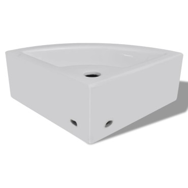 vidaXL Νιπτήρας με Οπή Υπερχείλισης Λευκός 45 x 32 x 12,5 εκ.