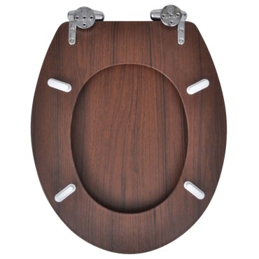 vidaXL Κάλυμμα Λεκάνης με Soft Close Λιτό Σχέδιο Καφέ από MDF