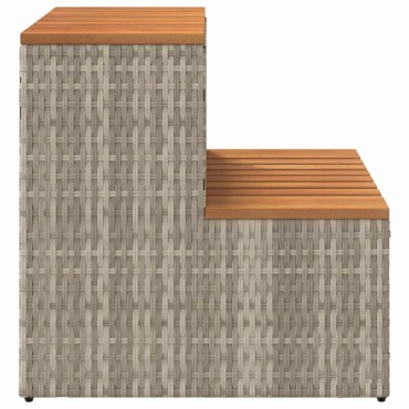 vidaXL Βήμα υδρομασάζ Αν. Γκρι 50x50x50,5εκ. Συνθετικό Ρατάν/Ακακίας