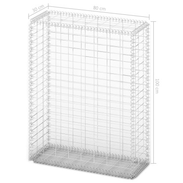 vidaXL Συρματοκιβώτιο 100x80x30cm Γαλβανισμένο Σύρμα με Καπάκια