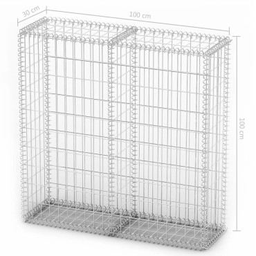 vidaXL Συρματοκιβώτιο 100x100x30cm Γαλβανισμένο Σύρμα με Καπάκια