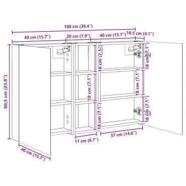 vidaXL Σετ Ντουλαπιών Μπάνιου 3 τεμ. 100x10,5x60,5 εκ