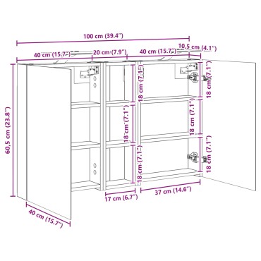 vidaXL Σετ Ντουλαπιών Μπάνιου 3 τεμ. 100x10,5x60,5 εκ