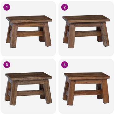 vidaXL Σκαμνί Φυσικό 30x20x20cm Ξύλο Μαόνι