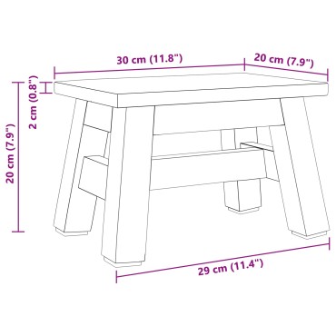 vidaXL Σκαμνί Φυσικό 30x20x20cm Ξύλο Μαόνι