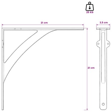 vidaXL Ράφια στήριξης τοίχου 12 τεμ. Αντίκες Λευκό 21x21x3.5cm