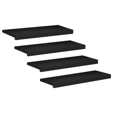 vidaXL Σκαλοπάτια 4 τεμ. 70 x 25 x 2 cm Μαύρο Στερεό ξύλο οξιάς