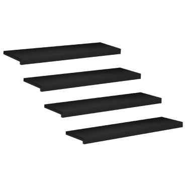 vidaXL Σκαλοπάτια 4 τεμ. 100 x 25 x 2 cm Μαύρο Στερεό ξύλο οξιάς