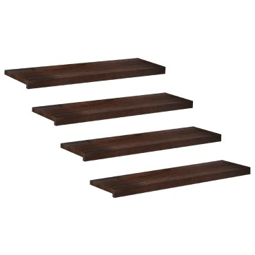 vidaXL Σκαλοπάτια 4 τεμ. 100 x 30 x 2 cm Σκούρο Καφέ Στερεό ξύλο οξιάς